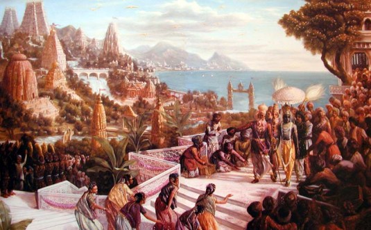 Krsna Enters Dvaraka by Rramadasa Abhirama dasa