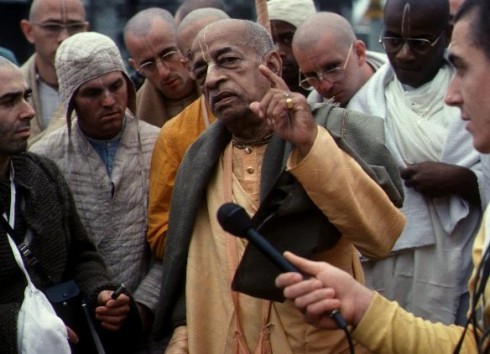 Srila Prabhupada on morning walk