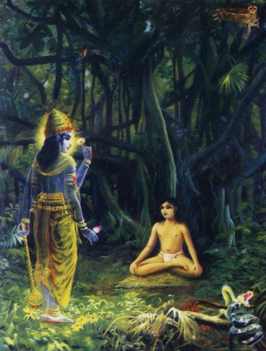 Narada muni meditates of Sri Krsna