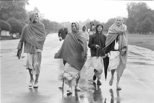 morning walk with Srila Prabhupada