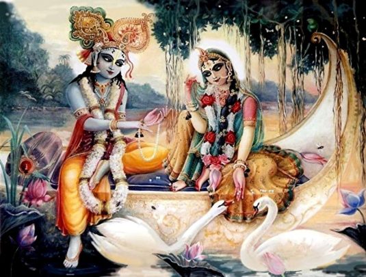 Radha and Krsna boat
